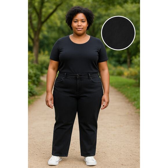 Vntg Lee Relaxed Fit Straight Leg Jeans Sz 16P Petite 100% Cotton Y2K Heritage - Picture 2 of 8